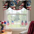 thumbnail image 2 of Independence Day Tie Up Valances Curtain, Adjustable Kitchen Watercolor U. S, Flag Soaring Bald Eagle Vintage Valances for Windows Decor, Rod Pocket Short Curtains Set for Bedroom/Bathroom, 54"x18", 2 of 9