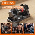 thumbnail image 6 of Adjustable Dumbbell Set, 10 in 1 Free Dumbbell for Men and Women, Black Dumbbell for Home Gym, Full Body Workout Fitness, Fast Adjust by Turning Handle (10 Gears/55 LB), 6 of 7