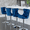 Blue, variant on Velvet Swivel Bar Stools Set of 4, Adjustable Height 25-33 Inch, Tufted Chrome Base