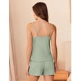 thumbnail image 2 of Ekouaer Pajamas for Women Set Lingerie Pjs 2 Piece Cami Sleepwear Ribbed Knit Shorts Set, 2 of 6