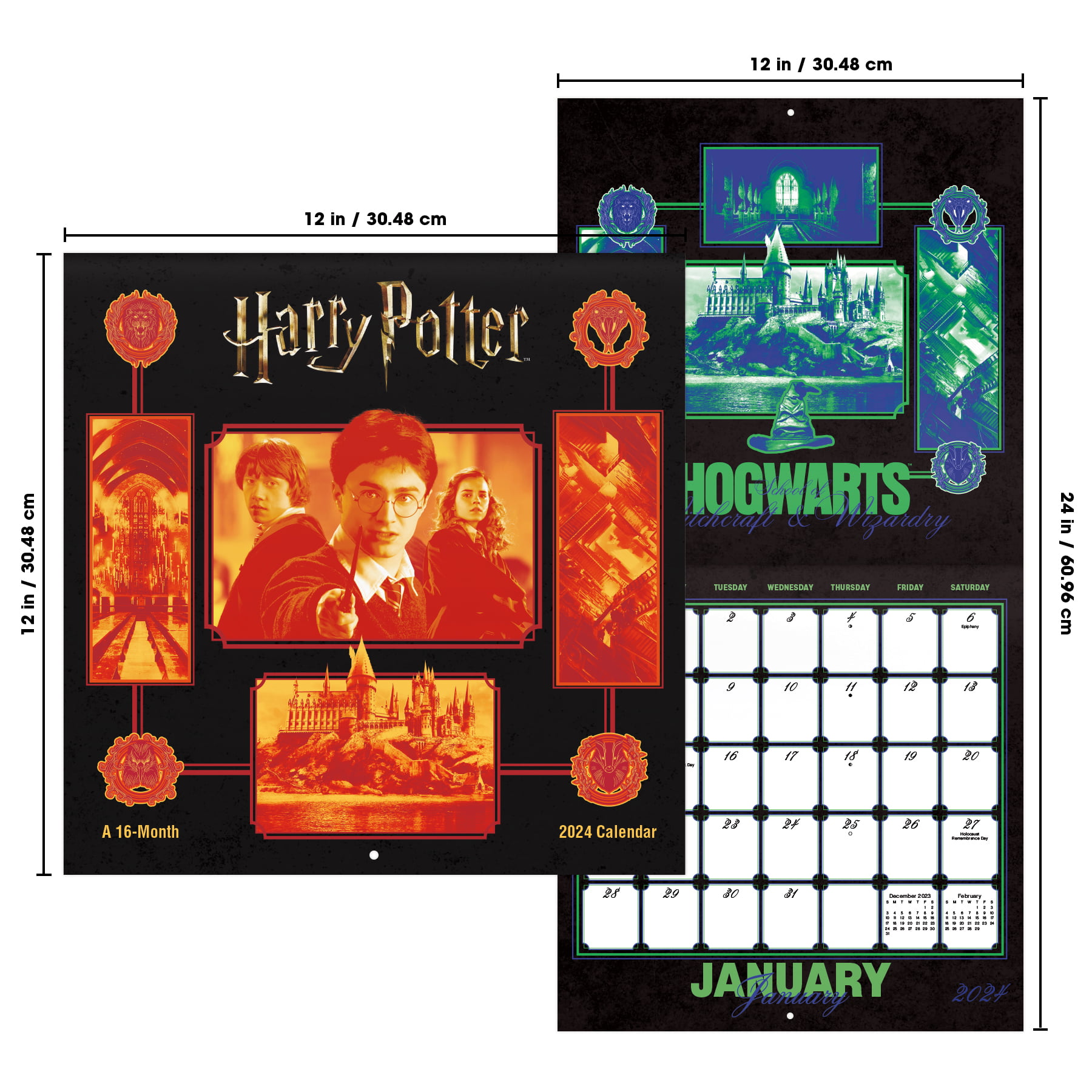 Trends International 2024 Harry Potter Wall Calendar & Push Pins