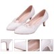 thumbnail image 3 of EeaseMX 1 par de zapatos de tacón alto con encaje puntiagudo para novia, sexys, para boda (blancos), 3 of 7