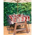 thumbnail image 3 of Fsddascl American Flag Outdoor Tablecloth - 60x120 Inch Rectangle Dining Table Cover, Rustic Watercolor USA Flag Waterproof Outdoor Table Cloth with Umbrella Hole & Zipper for Picnic/Patio/Party, 3 of 7