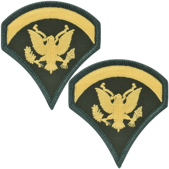 U.S. Army Specialist 5-Stripes Rank Gold On Green Cloth
