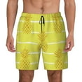 thumbnail image 2 of Goofa Gold Pineapple Printed Men's Swim Trunks Board Shorts Quick Dry Mens Swimming Trunks with Compression Liner,Breathable Fit Hawaii Beach Shorts-Small, 2 of 9