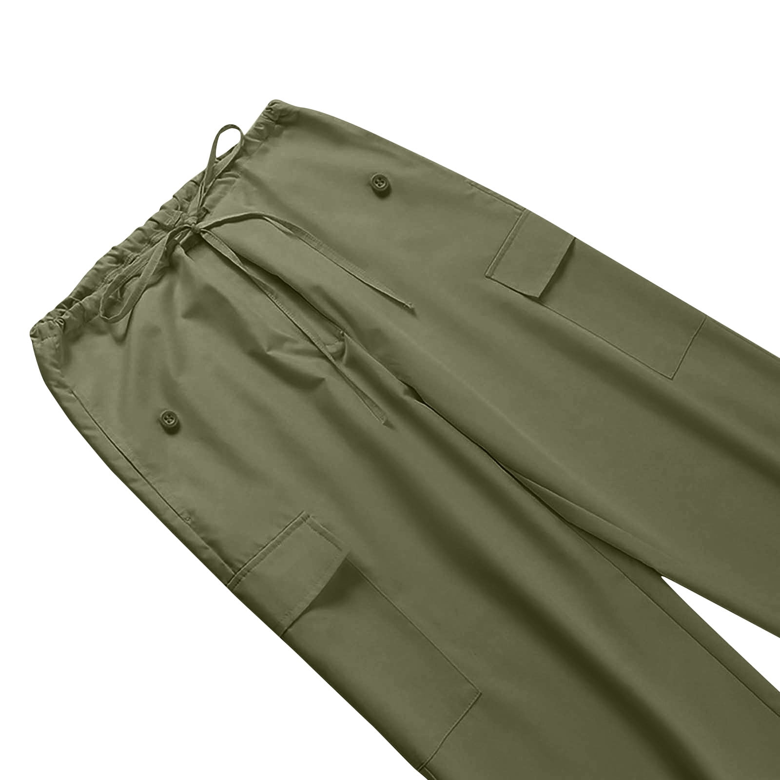  Juaugusep Womens Parachute Pants Baggy Low Rise Light Y2K Cargo  Pants with Pockets Relaxed Drawstring Jogger Track Pants Streetwear (Army  Green, S) : Clothing, Shoes & Jewelry