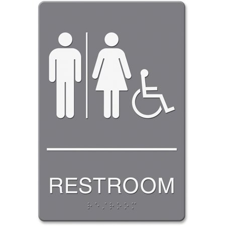 HeadLine  USS4811  Restroom/Wheelchair Image Indoor Sign  1 Each  Gray Frame White Graphics