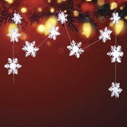 3D Perle Papier Flocon De Neige Chaîne Ornements De Noël Festival Fête Décor À La Maison Pendentif