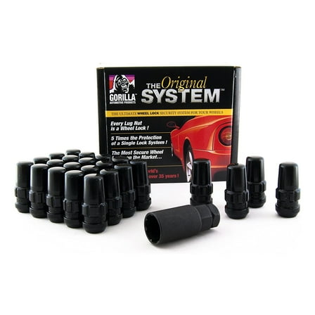 Gorilla Automotive 76644NBC Black 14mm x 1.50 Thread Size Chrome Finish Duplex Acorn Wheel Lock with 6-Lug Nut, (Pack of 24)