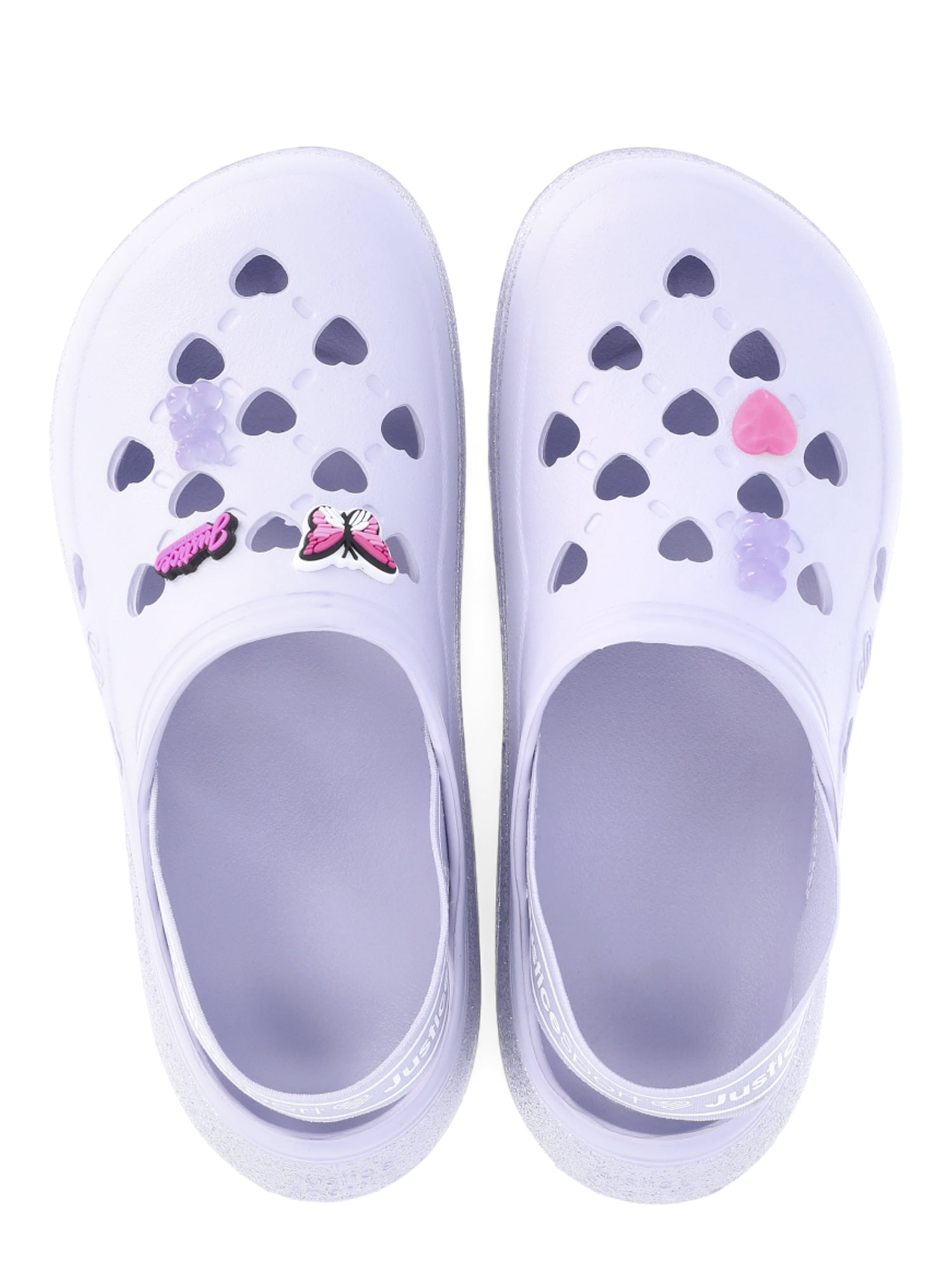 Justice Little Girls and Big Girls Clogs with Charms
