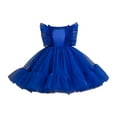 thumbnail image 1 of Robes Filles Fleurs Volants Perles Mariage Concours Anniversaire Soirée Tutu Robe Filles Bleu 7-8 Ans, 1 of 4
