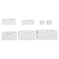 thumbnail image 5 of Sorbus Storage Box Woven Basket Bin Container Tote Cube Organizer Set Stackable Storage Basket Woven Strap Shelf Organizer Built-in Carry Handles (7 Piece - White), 5 of 7