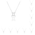thumbnail image 2 of Collar del zodiaco Minnieouse Ajustable Ins Color rápido A prueba de herrumbre Superficie lisa Géminis Plata, 2 of 6