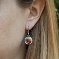 thumbnail image 3 of Brown Cow Cattle Horns Novelty Dangling Drop Charm Earrings, 3 of 5