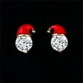 thumbnail image 6 of Women's Christmas Santa Hat Stud Earrings, Alloy Material, Rubber Backs, Lightweight, Ideal Gift for Christmas/Birthday, 6 of 6