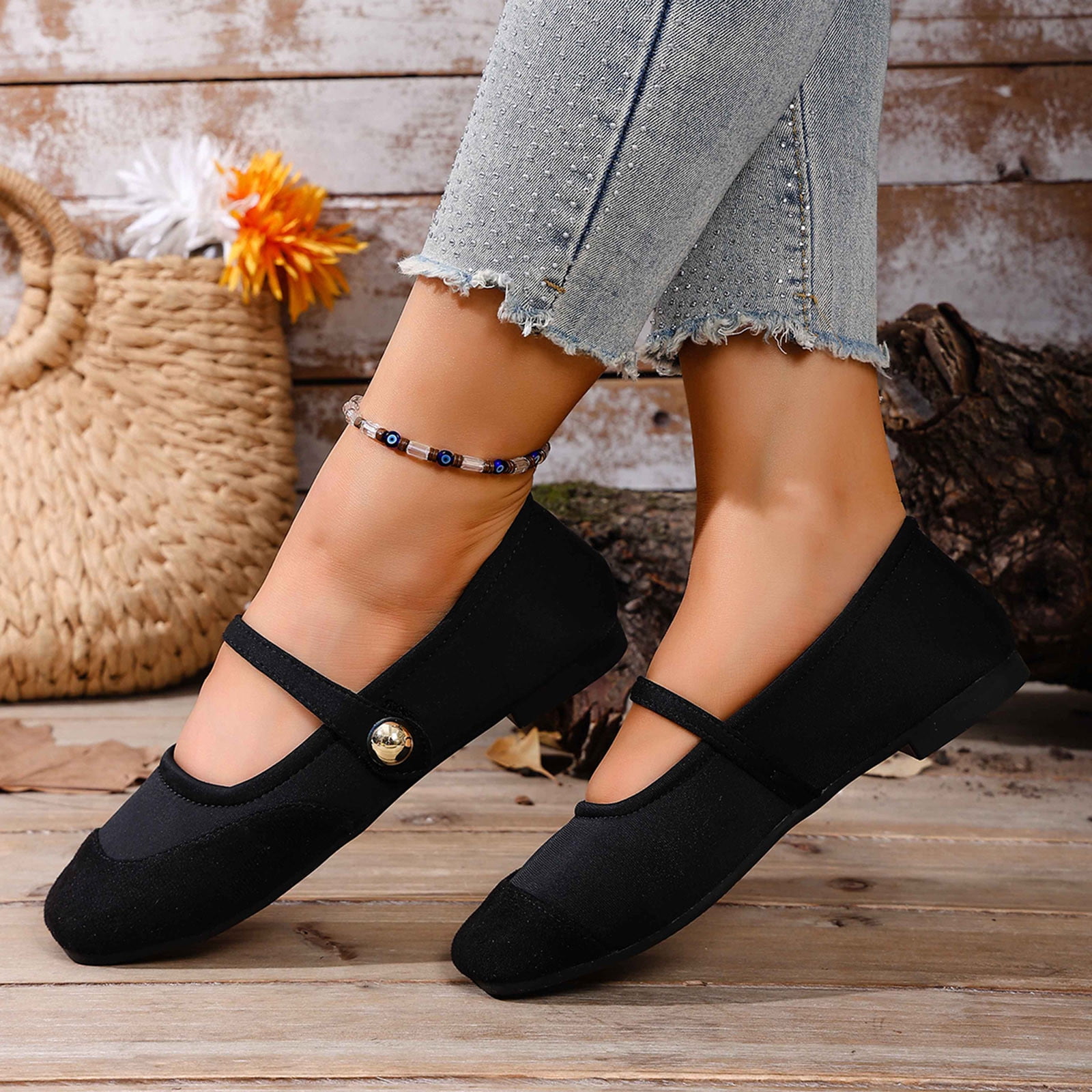 Wowcloth Women's Retro Multi-Color Fabric Slides - Comfortable Flat Non-Slip Sandals with Versatile Fashion Design for Fall/Winter Casual Wear