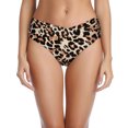 thumbnail image 1 of CAICJ98 Short de Bain Femme Bas de Maillot de Bain Bikini Standard à Fronces Latérales Brun,TG, 1 of 5