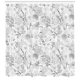 thumbnail image 3 of Ambesonne Flower Shower Curtain, Monochrome Bouquet Leaf, 69"Wx75"L, Pale Grey Grey and White, 3 of 3