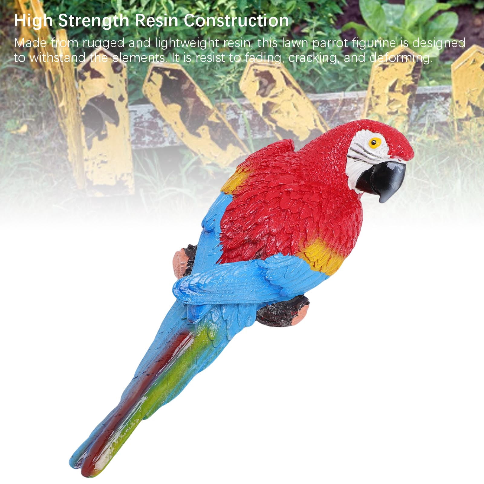 NFTIGB Realistic Hanging Parrot Wall Decoration Flat Back High Strength Resin Statue Figurine for Outdoor Lawn Garden Patio Decor, Left Side Red, 13.78 inches / 35.0 cm