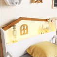 thumbnail image 3 of White Twin Low Loft Bed with LED Lights & Storage Drawers, House Design Bed Frame with Stairs, Solid Pine Wood, 3 of 7