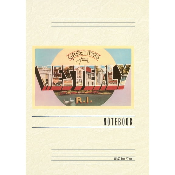 Vintage Lined Notebook Greetings from Westerly, (Paperback)