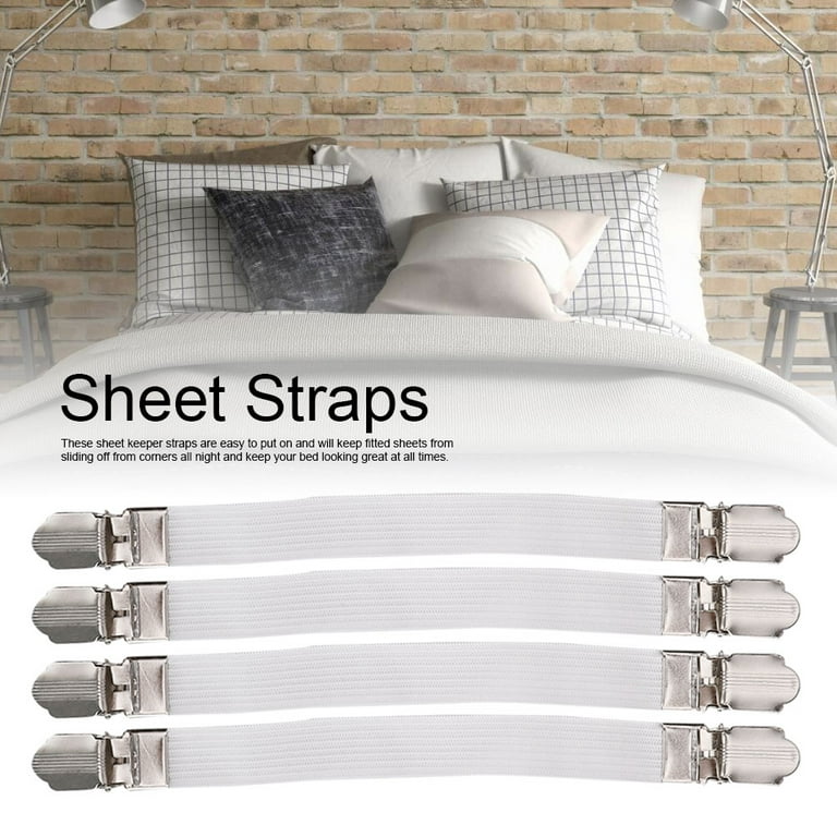Meidong Adjustable Bed Sheet Holder Straps, Triangle Non-Slip Elastic Mattress  Corner Clips with Heavy Duty