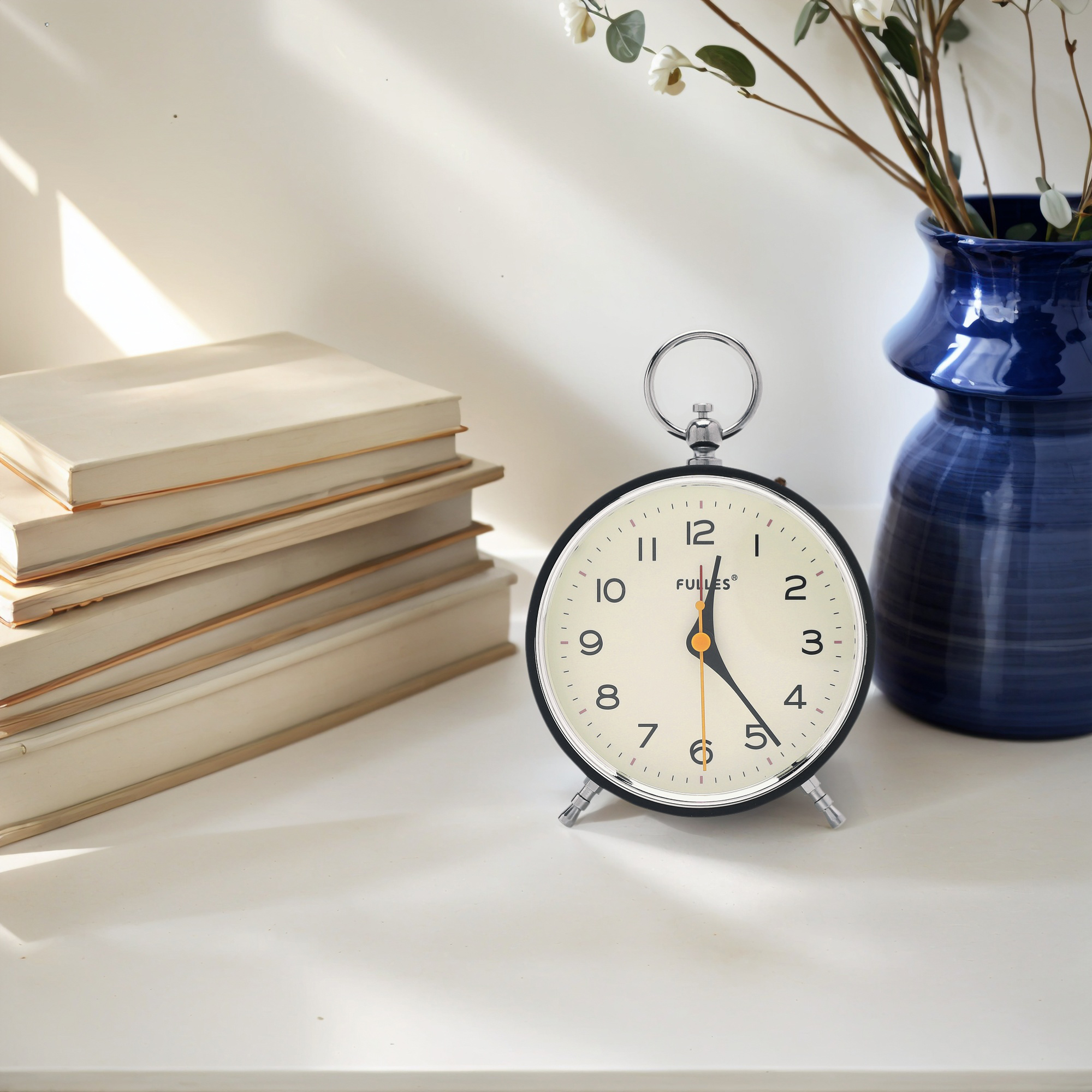 Unique Bargains Vintage Alarm Clock with Nightlight Black 4.3"L x 2.0"W x 6.4"H