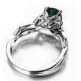 thumbnail image 4 of Infinity Design 2 Carat Green Emerald 8x6mm Oval Cut And Moissanite Diamond Curved Engagement Ring in 10k White Gold, 4 of 4