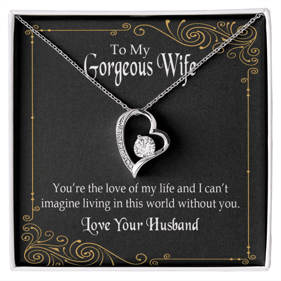 To My Wife You're The Love of My Life Forever Necklace w Message Card