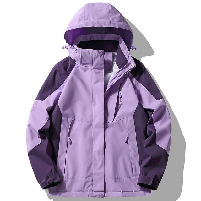 Imperméable à Capuche pour Femmes, Manteau de Pluie Extérieur à une Seule Couche, Costume Décontracté avec Col à Revers, Fermeture Éclair, Coupe-Vent en Liquidation