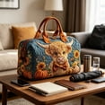 thumbnail image 3 of Cow Plaid Print Travel Duffel Bag Large Capacity Weekender Tote Shoulder Bag for Women Gym Weekend, 3 of 7