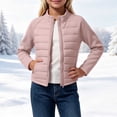 thumbnail image 2 of fatyb Girls Full Zip Jacket Kids Long Sleeve Stand Collar Fall Winter Cropped Outerwear with Pockets, 2 of 7