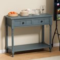 thumbnail image 1 of REDSASA Console Table with Open Storage, Long Sofa Table with 2 Drawers for Entryway, Hallway, Corridor, Front Hall, Navy, 1 of 9