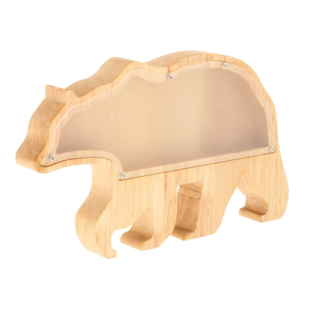 Alcancía de madera con forma de cerdito, divertida, con forma de animales, para ahorrar monedas, escultura, regalo para niños. Soportar