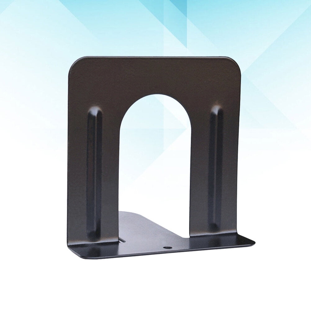 BESTYASH Set of 6 Black Metal Bookends with Nonskid Base Perfect for Home Office Library Organization