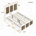thumbnail image 6 of Full Size Wooden Platform Bed with Wooden Strip Decoration, Plywood Support, White for Bedroom, 6 of 11