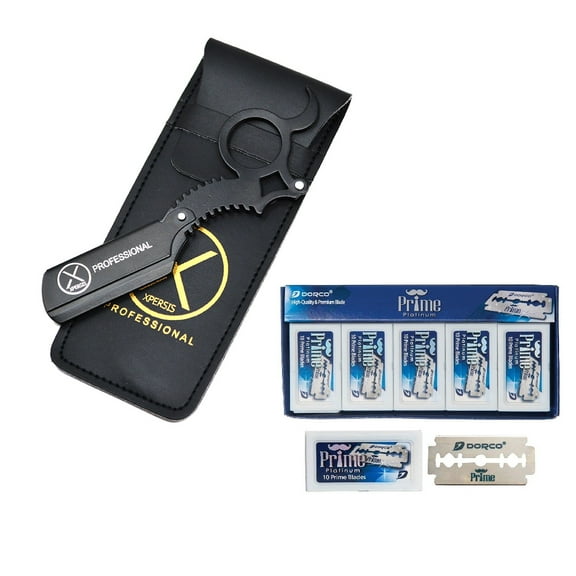 Barber Full Blade Straight Razor Black German made stainless steel (Dragon) By Xpersis Pro