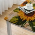 thumbnail image 4 of HAOXIT Tablecloth,Orange Floral Table Cloth for Square Tables,Waterproof Resistant Durable Flower Table Cover for Kitchen Dining Room 46*46, 4 of 7