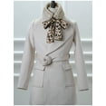 thumbnail image 2 of INSPIRE CHIC Women's Leopard Ribbons Faux Fur Wrap Collar Scarf Plush Neck Scarves Apricot, 2 of 5