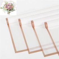 White Floral Bouquet Wrapping Paper Waterproof Flower Packaging Paper Matte Paper with Gold Edges for Valentine's Day Birthday Graduation Wedding Gift Crafting Florist Supplies 10 Sheets