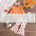thumbnail image 3 of Gerichy Baby Girl Fall Outfit Ruffle Sleeve Romper Bell Bottom Pumpkin Pants 0 3 6 12 18 Months Baby Girls Halloween Clothes Set, 3 of 6