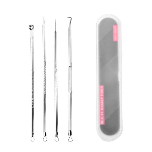 Comedone Extractor Tool Kit for Acne Blackheads with Needles Tweezers Clips Q9P9
