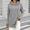 Gray, variant on Women's Hooded Tunic Top Half Zip Long Sleeve Drawstring Relaxed Loose Fit Side Slit Curved Hem Casual Everyday Wear