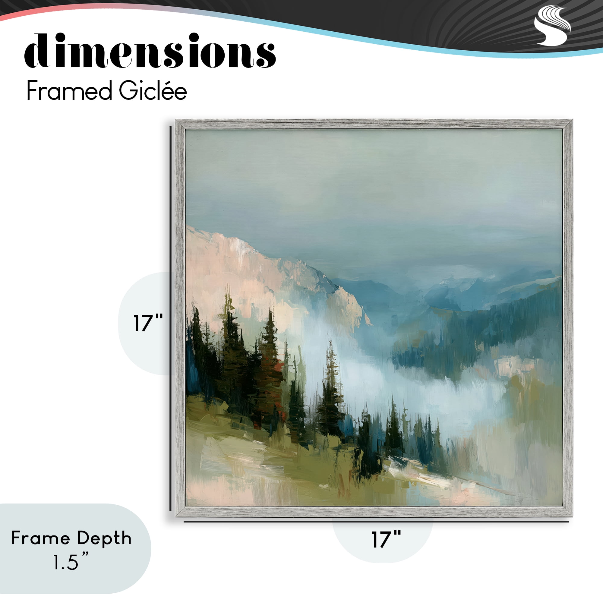 Stupell Industries Mountain Forest Impression Gray Framed Giclee Art, design by Kim Curinga