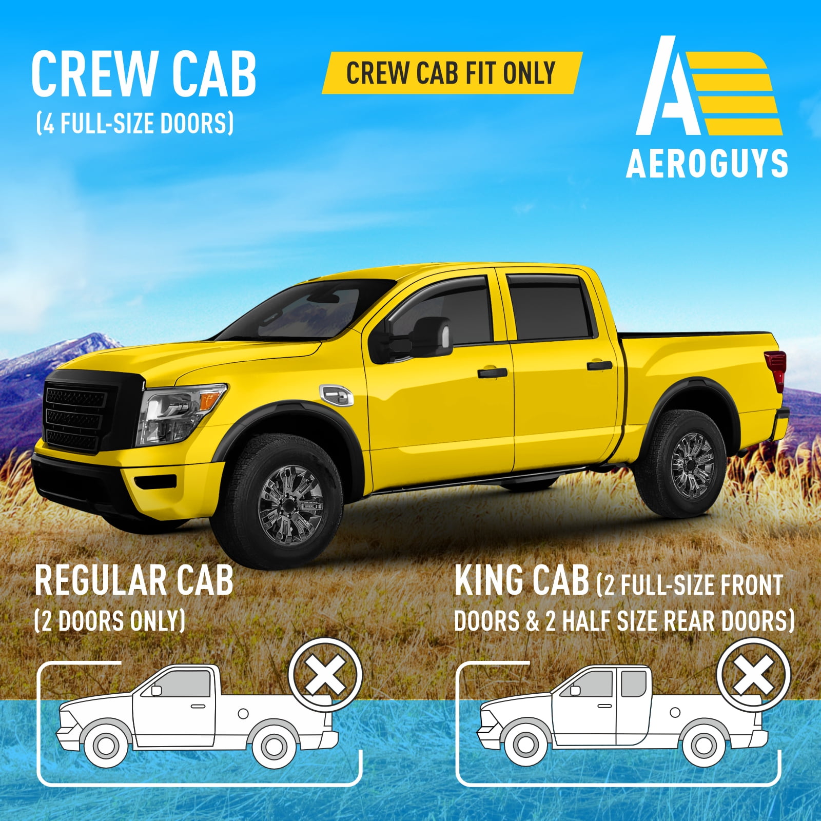 Extra Durable Window Deflectors In-Channel Window Visors Rain Guards Fit for Nissan Titan XD 2016-2024 Crew Cab, Sun Visors, Wind Vent Visors, vent shades, Exterior Car Accessories - 4 pcs. AG0750