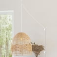 thumbnail image 6 of JONATHAN Y Sofia 17.5" 1-Light Farmhouse Coastal Rattan 180" Cord Plug-In or Hardwired LED Pendant, Brown, 6 of 10