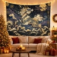 thumbnail image 3 of Ocean Waves Mythical with Creature Resembling Scaled Unicorn, Mystical Fantasy for Space Lovers, Galaxy Room Decor, Housewarming Gift, Tapestry Wall Hanging for Bedroom and Dorm, 3 of 7