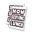 thumbnail image 1 of Now Serving Lunch (24" X 36") 4mm Corrugated Plastic Panel, Graphics Applied To 1 Side (Pk of 2), 1 of 4