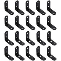 KALLORY 20Pcs Black L-Shaped Corner Angle Bracket for Furniture Reinforcement