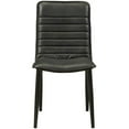 thumbnail image 3 of Bowery Hill Contemporary Leather Dining Side Chair in Antique Black (Set of 2), 3 of 6